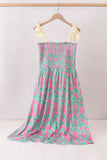 Palm Tree Smocked Women Dress Aaria Tees