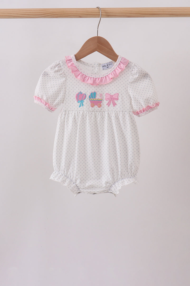 Pink Bow Ruffle Bubble - Aaria Tees
