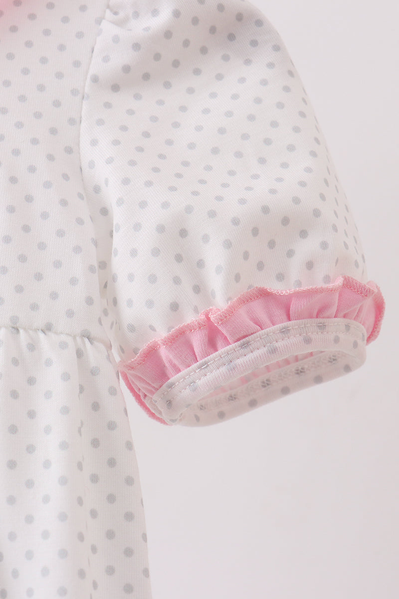Pink Bow Ruffle Bubble - Aaria Tees Aaria Tees