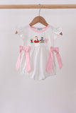 Pink Pencil ABC embroidery dot bubble Aaria Tees