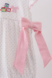 Pink Pencil ABC embroidery dot bubble Aaria Tees