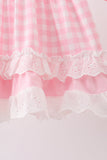 Pink Pencil ABC embroidery gingham bloomer set Aaria Tees