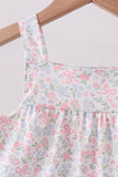 Blue Floral Print Ruffle Bloomer Set Aaria Tees