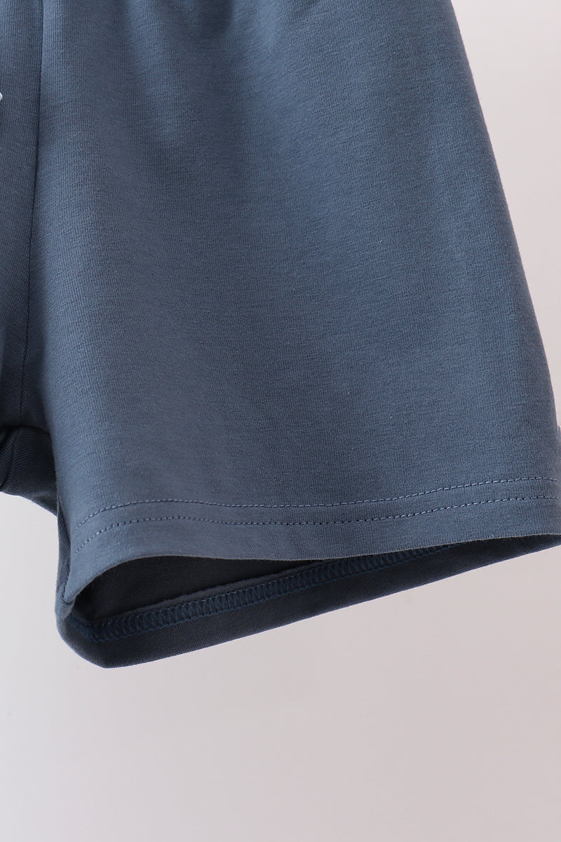 Blue Stripe Shorts Set - Aaria Tees Aaria Tees