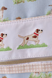 Blue hunting dog embroidery backpack Aaria Tees
