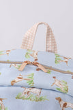 Blue hunting dog embroidery backpack Aaria Tees