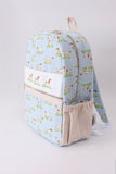 Blue hunting dog embroidery backpack Aaria Tees