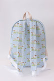Blue hunting dog embroidery backpack Aaria Tees