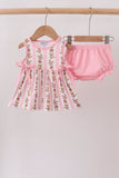 Pink Garden Ruffle Bloomer Set Aaria Tees