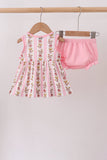 Pink Garden Ruffle Bloomer Set Aaria Tees