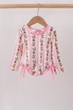 Pink Garden Ruffle Rashguard Aaria Tees