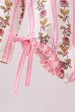 Pink Garden Ruffle Rashguard Aaria Tees