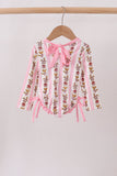 Pink Garden Ruffle Rashguard Aaria Tees