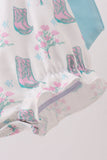 Blue Boots Ruffle Bubble Aaria Tees