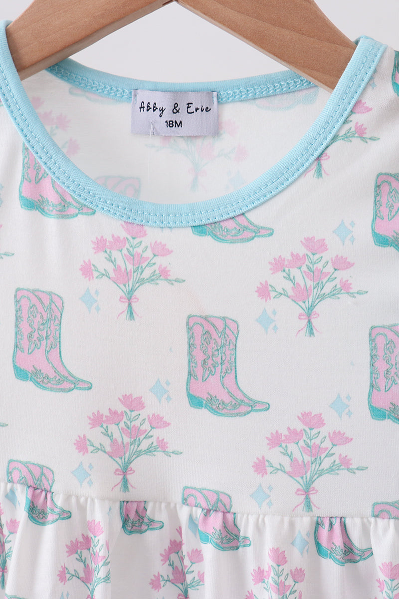 Blue Boots Print Bloomer Set - Aaria Tees Aaria Tees