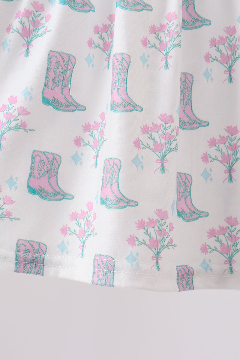 Blue Boots Print Bloomer Set - Aaria Tees Aaria Tees