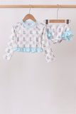 Blue Boots Ruffle Rashguard Set - Aaria Tees Aaria Tees