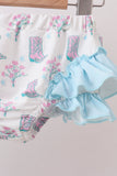 Blue Boots Ruffle Rashguard Set - Aaria Tees Aaria Tees