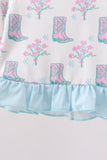 Blue Boots Ruffle Rashguard Set - Aaria Tees Aaria Tees