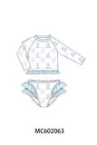 Blue Boots Ruffle Rashguard Set Aaria Tees