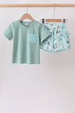 Green Duck Pocket Shorts Set Aaria Tees