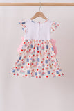 Pink Apple Embroidered Dress Aaria Tees