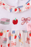 Pink Apple Embroidered Dress Aaria Tees