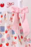 Pink Apple Embroidered Dress Aaria Tees
