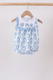 Blue Shells Embroidered Ruffle Bubble Aaria Tees