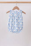 Blue Shells Embroidered Ruffle Bubble Aaria Tees