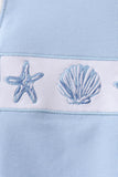 Blue Shells Embroidered Bubble Aaria Tees