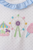 Blue Carousel Embroidered Bloomer Set - Aaria Tees Aaria Tees