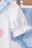 Blue Carousel Embroidered Bloomer Set - Aaria Tees Aaria Tees