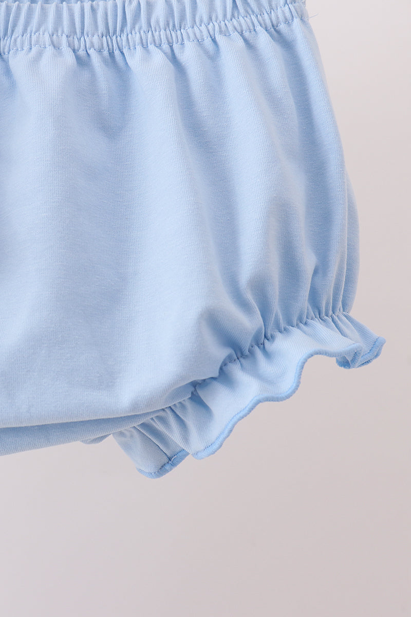 Blue Carousel Embroidered Bloomer Set - Aaria Tees Aaria Tees