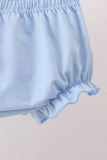 Blue Carousel Embroidered Bloomer Set - Aaria Tees Aaria Tees