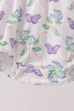 Purple Butterfly Applique Ruffle Bubble Aaria Tees