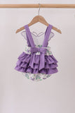 Purple Butterfly Applique Ruffle Bubble Aaria Tees