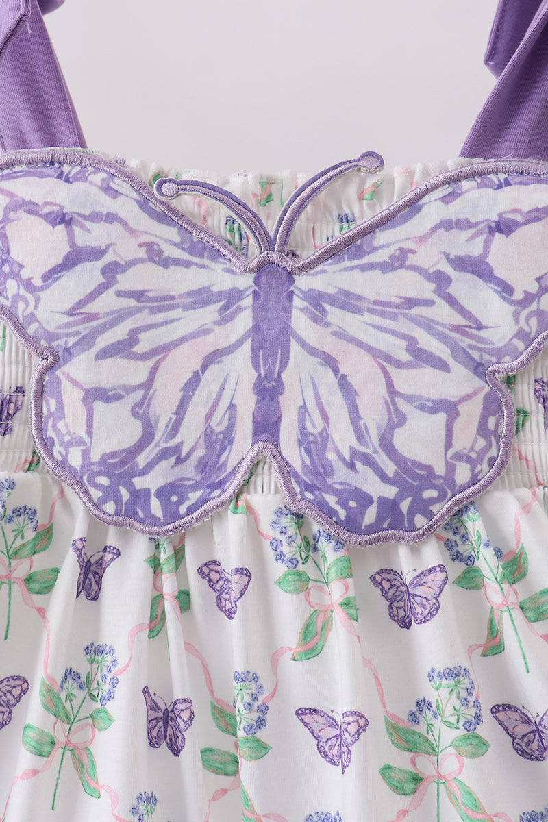 Purple Butterfly Applique Shorts Set - Aaria Tees Aaria Tees