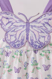 Purple Butterfly Applique Jumpsuit Aaria Tees