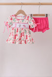 Pink Boots Smocked Bloomer Set Aaria Tees