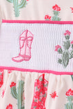 Pink Boots Smocked Bloomer Set Aaria Tees