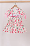 Pink Boots Smocked Dress Aaria Tees