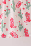 Pink Boots Smocked Dress Aaria Tees