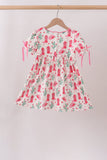 Pink Boots Smocked Dress Aaria Tees