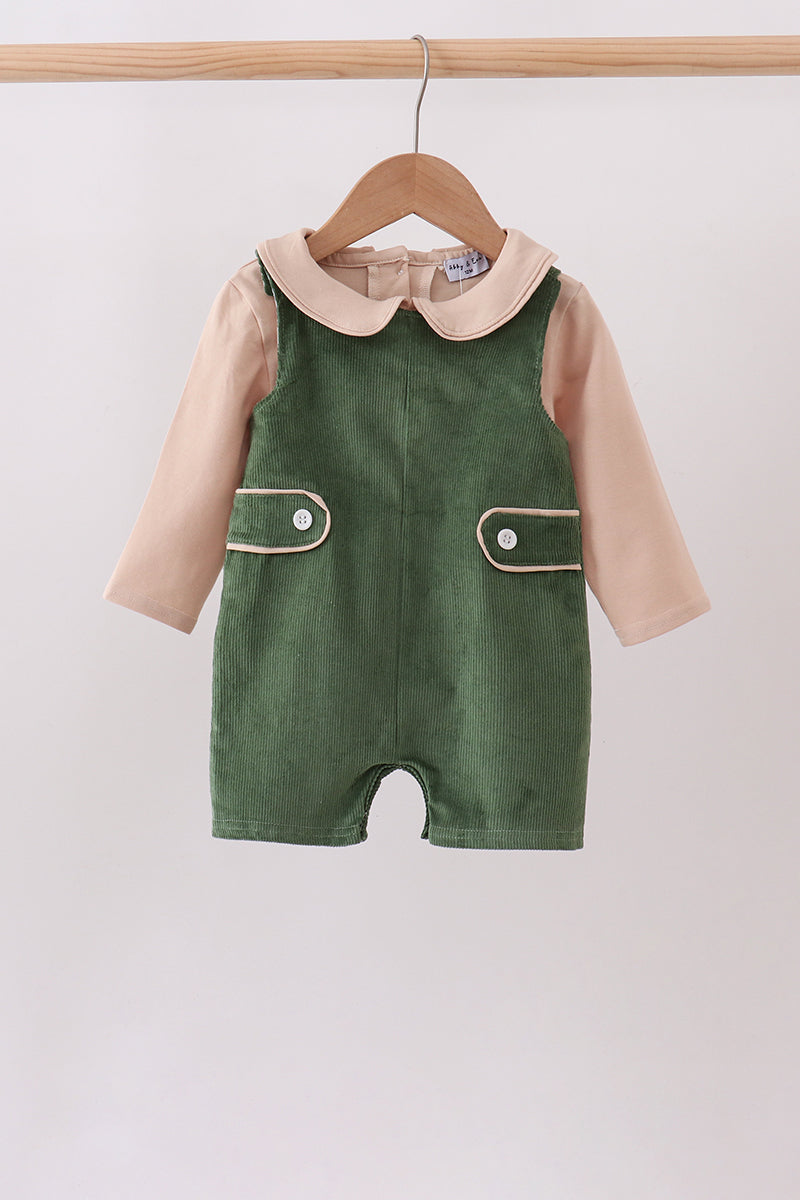 Green Corduroy Jon Jon Set - Aaria Tees