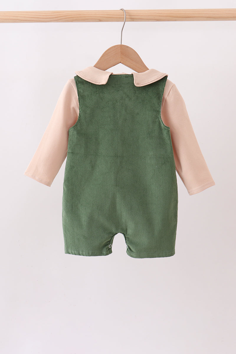 Green Corduroy Jon Jon Set - Aaria Tees Aaria Tees