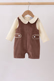Brown Corduroy Jon Jon Set - Aaria Tees Aaria Tees