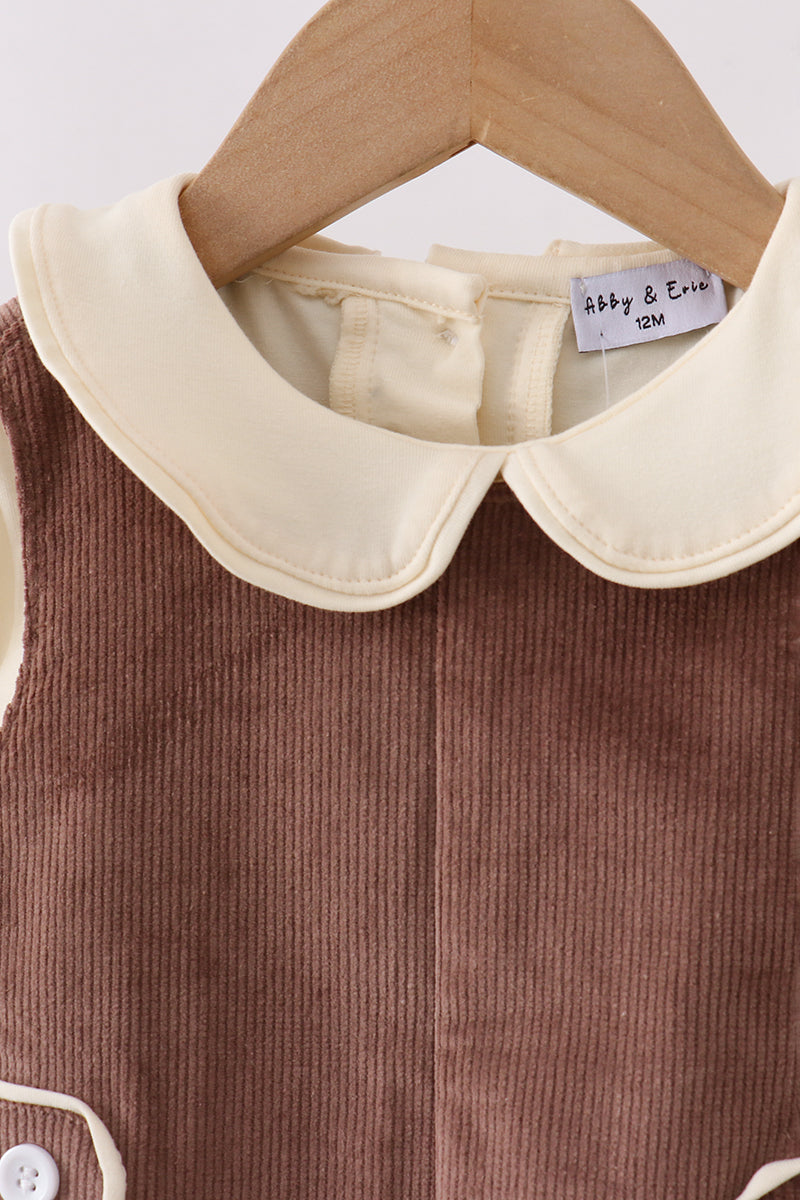 Brown Corduroy Jon Jon Set - Aaria Tees Aaria Tees