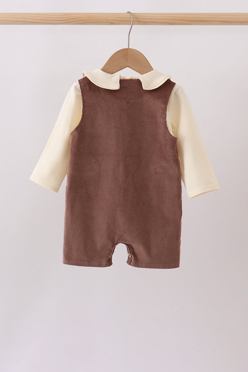 Brown Corduroy Jon Jon Set - Aaria Tees Aaria Tees