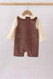 Brown Corduroy Jon Jon Set - Aaria Tees Aaria Tees